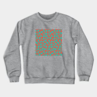 Fruit Salad- teal on salmon Crewneck Sweatshirt